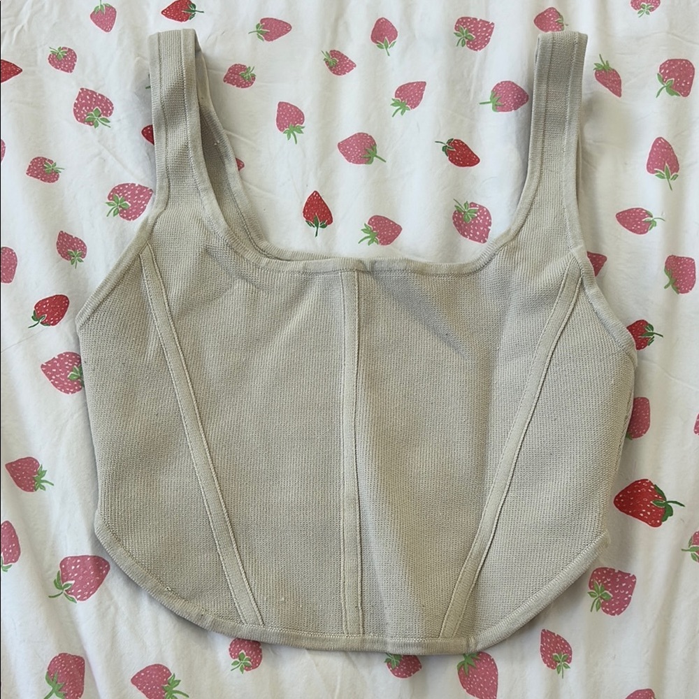 Stylish Beige aritzia Crop Top